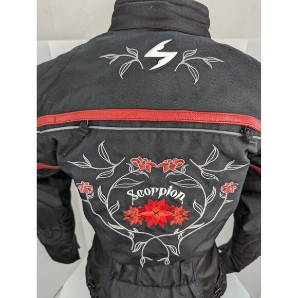 Scorpion Exo Padded Women Black with Floral Motorcycle Jacket Size Small - Picture 5 of 15